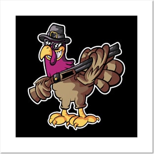 Turkey Gun Tshirt Posters and Art